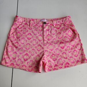 STELLA PARKER Women's Pink Yellow Floral Shorts 3.5 inch Inseam Stretch Sz 10